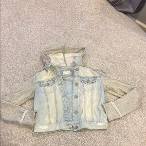 Mudd Blue and Gray Cropped Jean Jacket
